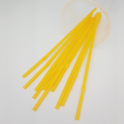 Flexible 6*200mm YELLOW 100% Compostable Biodegradable FDA Certified ECO Friendly Drinking PLA Straw   - 副本